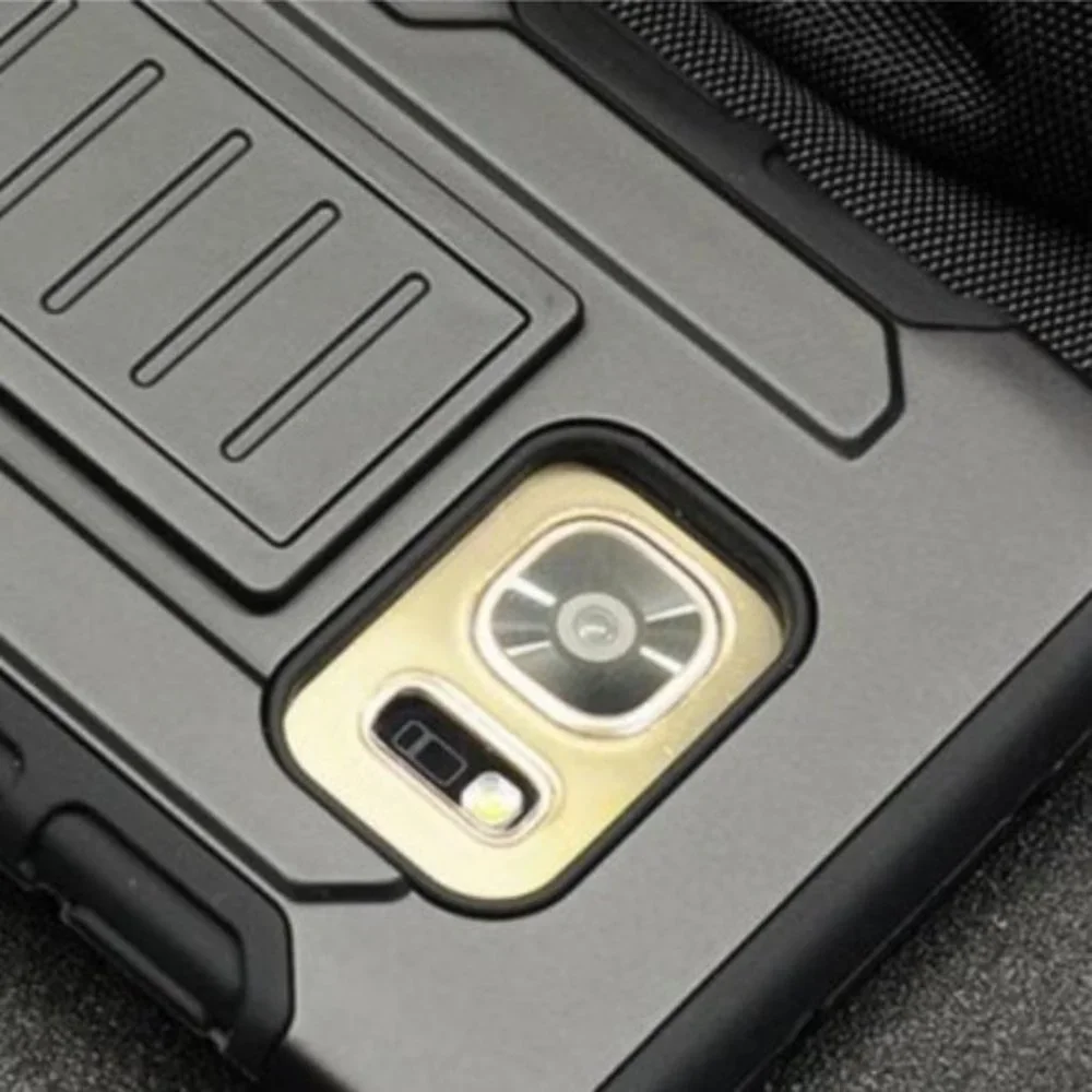 BRAND NEW Samsung Galaxy S7 EDGE Phone Black Case w/ Holster Phone Armor Cover